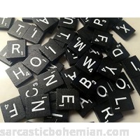 Black Wood Scrabble Tiles Set 100 Tiles ~ Game Replacement Scrapbooking Crafts Messages Etc. B018PU4IS6
